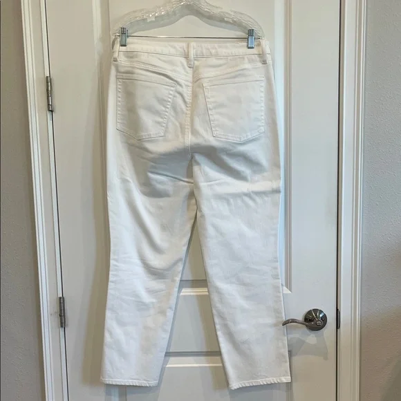 Talbots White Ankle Jeans with Dark Blue Stripe - Picture 2 of 4